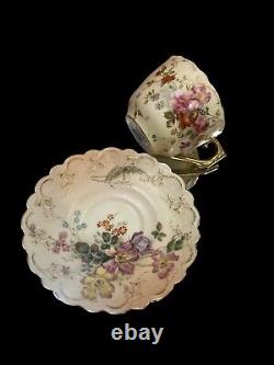 Antique Royal Worcester Tea Cup & Saucer, 1893