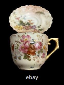 Antique Royal Worcester Tea Cup & Saucer, 1893