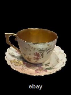 Antique Royal Worcester Tea Cup & Saucer, 1893