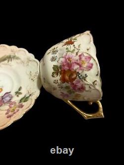 Antique Royal Worcester Tea Cup & Saucer, 1893