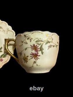 Antique Royal Worcester Tea Cup & Saucer, 1893