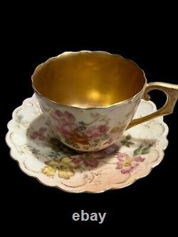 Antique Royal Worcester Tea Cup & Saucer, 1893