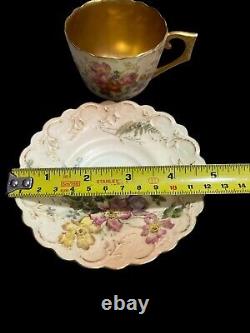 Antique Royal Worcester Tea Cup & Saucer, 1893