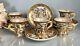 Antique Satsuma Cups Saucers Set (5) Meiji Period C19thc Japan Gilt Hand Painted