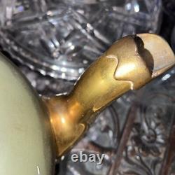 Antique Satsuma JAPANESE Porcelain Teapot Gold Silver Plated 2 Tea Cups Saucers