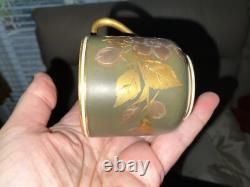 Antique Satsuma JAPANESE Porcelain Teapot Gold Silver Plated 2 Tea Cups Saucers