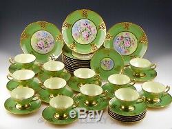 Antique Schumann Dresden GOLD COFFEE DESSERT SET FOR 12 CUP SAUCER TRIO PLATES