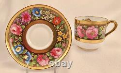 Antique Spode Copelands Demitasse Cup & Saucer, Made for Tiffany, Hand Painted