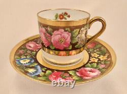 Antique Spode Copelands Demitasse Cup & Saucer, Made for Tiffany, Hand Painted