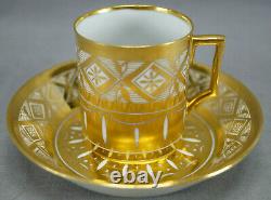 Antique St Petersburg Russian Gold Diamonds Coffee Cup & Saucer C. 1796-1801