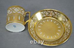 Antique St Petersburg Russian Gold Diamonds Coffee Cup & Saucer C. 1796-1801