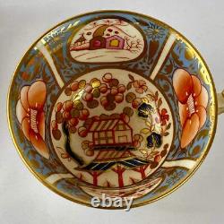 Antique Tea & Coffee Cup and Saucer Set by Newhall c1820 Imari & Lavender Blue #