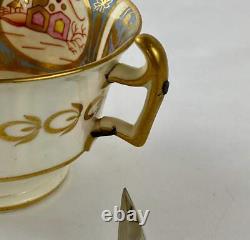 Antique Tea & Coffee Cup and Saucer Set by Newhall c1820 Imari & Lavender Blue #