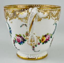 Antique True TrioSevres MarkFine Porcelain Tea Cup Coffee & SaucerGold Gilt