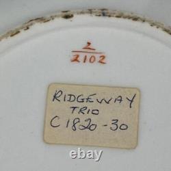 Antique True Trio John Ridgway c1830Cofeee & Tea cup & Saucer Gold Gilt#2/21