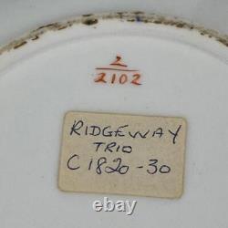 Antique True Trio John Ridgway c1830Tea Cup Coffee & Saucer Gold Gilt#2/2102