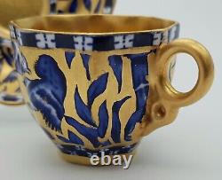 Antique Victorian Coalport Demitasse Coffee Cup and Saucer Japanese Grove Gold