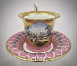 Antique Vienna Topographical Cup & Saucer