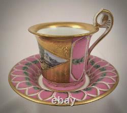 Antique Vienna Topographical Cup & Saucer