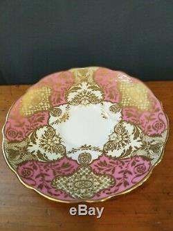 Antique/ Vintage Cauldon England Tea Cup & Saucer #3459 Pink and Gold Set of 10