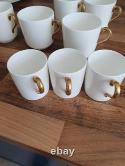 Antique Vintage Coalport Bone China Tea Set & Plates White with Gold trim