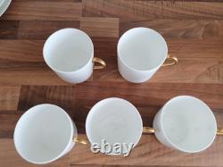 Antique Vintage Coalport Bone China Tea Set & Plates White with Gold trim