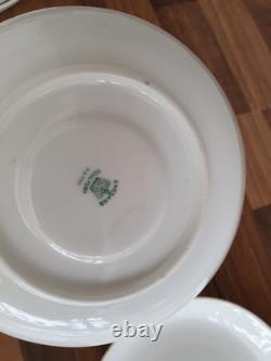 Antique Vintage Coalport Bone China Tea Set & Plates White with Gold trim