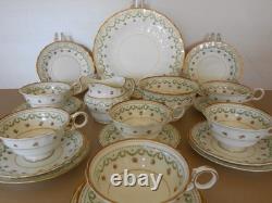 Antique Vintage Crescent & Sons 21 Piece China Tea Set Round Handle Cups Ex Cond