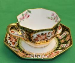 Antique WEDGWOOD c1878-1891 Date Octagonal Shape Pattern #Y1123 Set Cup & Saucer