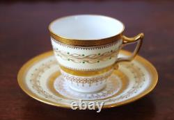 Antique Wedgwood Gold Cup & Saucer Two Set Piece c. 1890 Hand Finished Demitasse