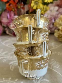 Antique Wedgwood Teapot, Teacups Saucers Sugar Pot & Jug. Opulent Gold CAIRO
