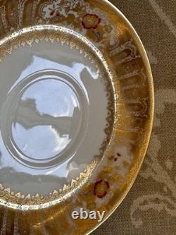 Antique Wedgwood Teapot, Teacups Saucers Sugar Pot & Jug. Opulent Gold CAIRO