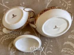 Antique Wedgwood Teapot, Teacups Saucers Sugar Pot & Jug. Opulent Gold CAIRO