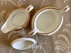 Antique Wedgwood Teapot, Teacups Saucers Sugar Pot & Jug. Opulent Gold CAIRO