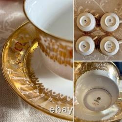 Antique Wedgwood Teapot, Teacups Saucers Sugar Pot & Jug. Opulent Gold CAIRO