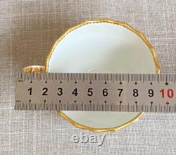 Antique c1785 Early Derby Trio Bone China Gold Blue Coffee Cup Tea Cup & Saucer