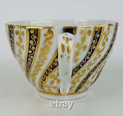Antique c1800 Coalport Porcelain Tea Cup & SaucerJohn Rose Shanked Gold Gilt