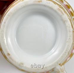 Antique c1820s Porcelain Cup & SaucerSwansea Rose BillingsleyGold GiltDerby