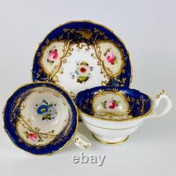 Antique c1840 Hilditch True Trio English Tea Cup Coffee & Saucer Gold Gilt