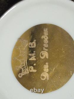 Antique set of 6 PMB DRESDEN Demitasse Cup & Saucer with gold embellishments VGC