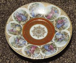 Antique set of 6 PMB DRESDEN Demitasse Cup & Saucer with gold embellishments VGC