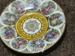 Antique set of 6 PMB DRESDEN Demitasse Cup & Saucer with gold embellishments VGC