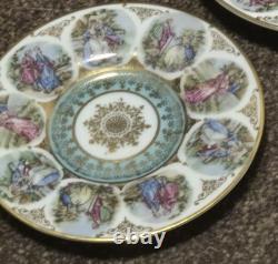 Antique set of 6 PMB DRESDEN Demitasse Cup & Saucer with gold embellishments VGC