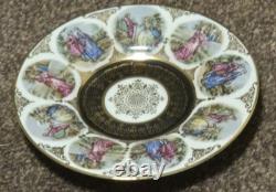 Antique set of 6 PMB DRESDEN Demitasse Cup & Saucer with gold embellishments VGC