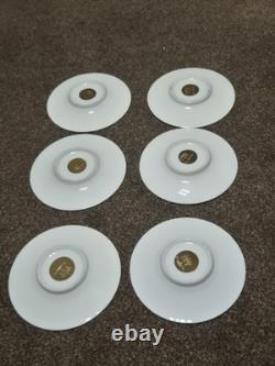 Antique set of 6 PMB DRESDEN Demitasse Cup & Saucer with gold embellishments VGC