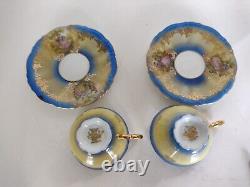 Antq (2)Teacups/Saucers, Gold, Scenic, 1910s, C. T, Hutschenreuther, Dresden