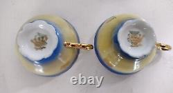 Antq (2)Teacups/Saucers, Gold, Scenic, 1910s, C. T, Hutschenreuther, Dresden