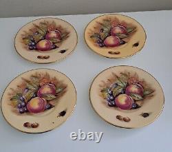 Anysley Orchard Fruit 4 Pc Demitasse Coffee Cups And Saucers Signed D Jones Used