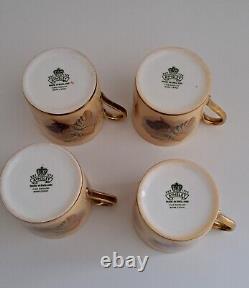 Anysley Orchard Fruit 4 Pc Demitasse Coffee Cups And Saucers Signed D Jones Used