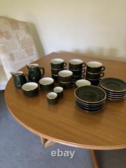 Apilco France Green Gold Coffee Cup Saucer Set